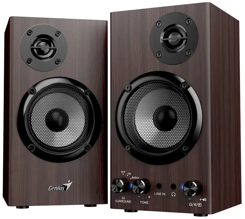 GENIUS Reproduktor SP-HF520BT, BT, 3.5mm jack, 20W, tmavé dřevo