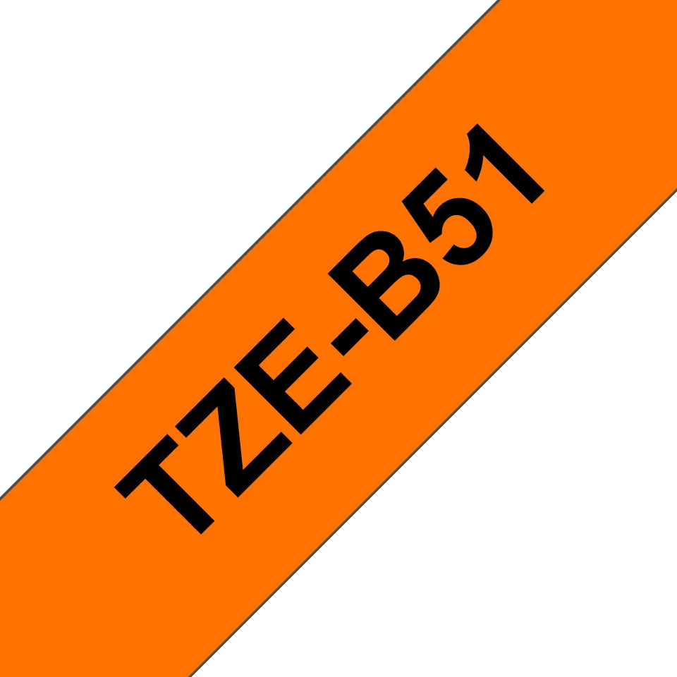 Brother - TZe-B51, signální oranžová / černá (24mm)