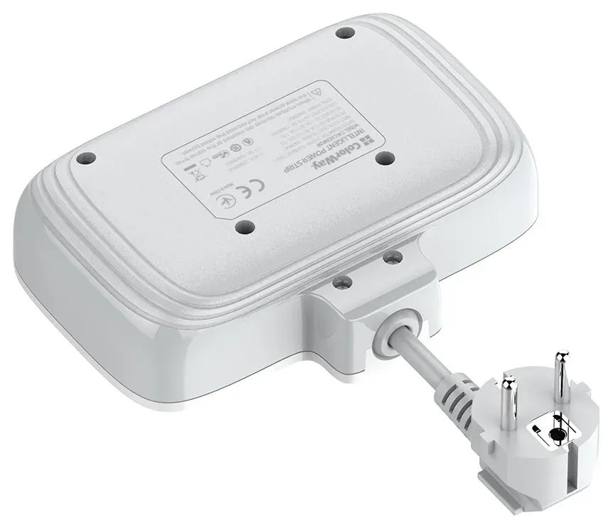 COLORWAY Prodlužovací napájecí přívod/ 2x Schuko/ 3x USB-A/ 1x USB-C / kabel 2,5cm