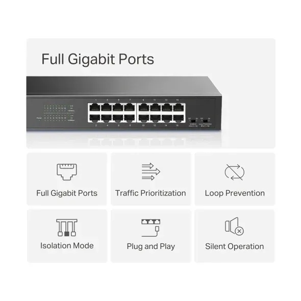 Mercusys MS116GS - 16portový gigabitový stolní/stojanový switch