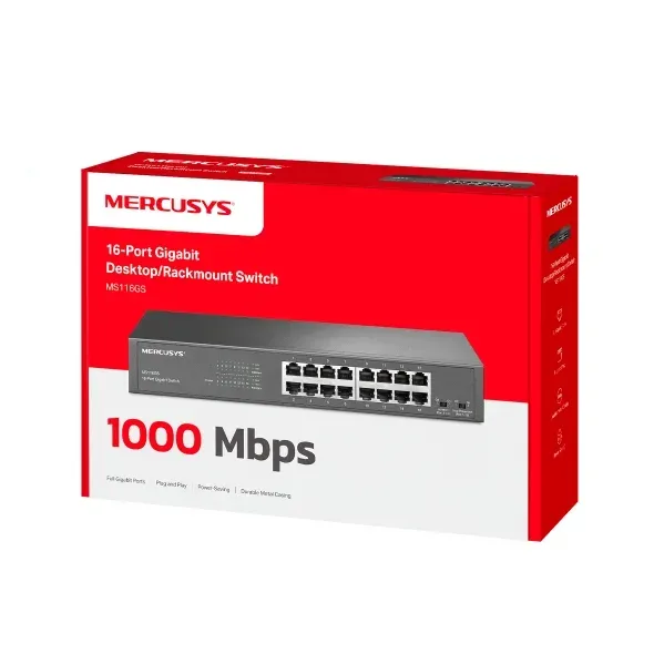 Mercusys MS116GS - 16portový gigabitový stolní/stojanový switch
