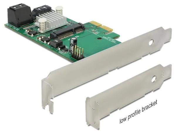 Delock PCI Express Karta > Hybrid 3 x interní SATA 6 Gb/s + 1 x interní mSATA