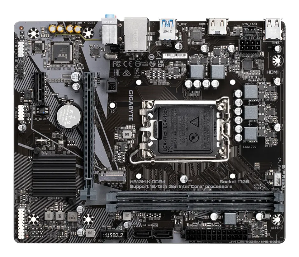 GIGABYTE MB Sc LGA1700 H610M K DDR4, Intel H610, 1xHDMI