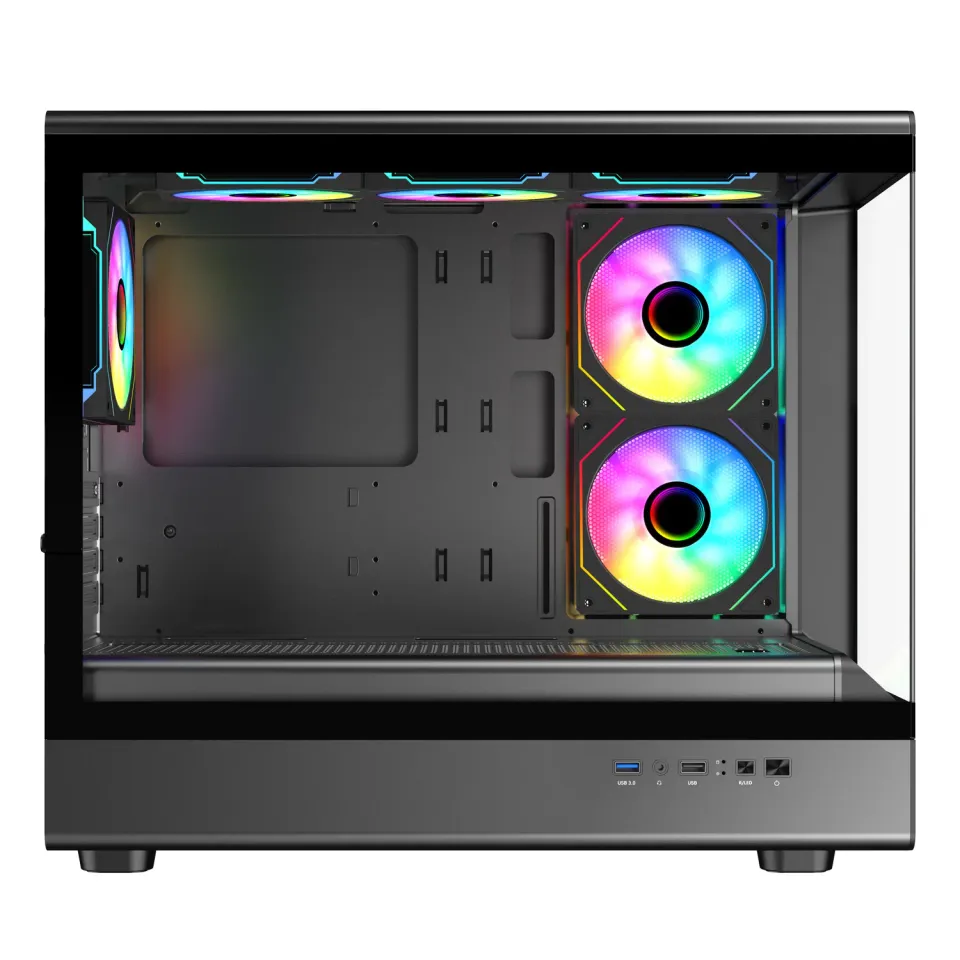 EVOLVEO Ursus, skříň mATX, 6x ARGB ventilátor 120mm, skleněná bočnice + přední p