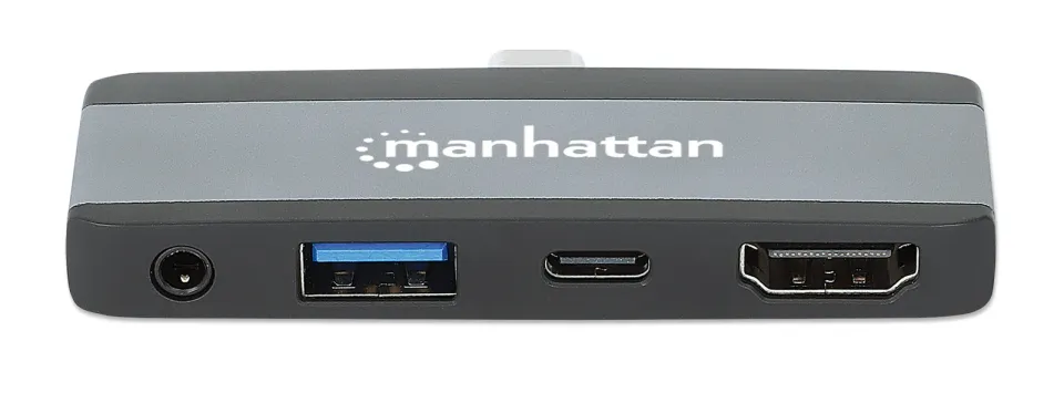 MANHATTAN Dokovací stanice USB-C 4v1, 1xHDMI, 1xUSB-C, 1xUSB, 1x3.5mm, šedá