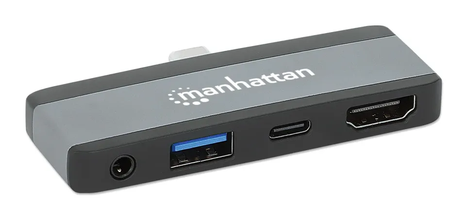 MANHATTAN Dokovací stanice USB-C 4v1, 1xHDMI, 1xUSB-C, 1xUSB, 1x3.5mm, šedá