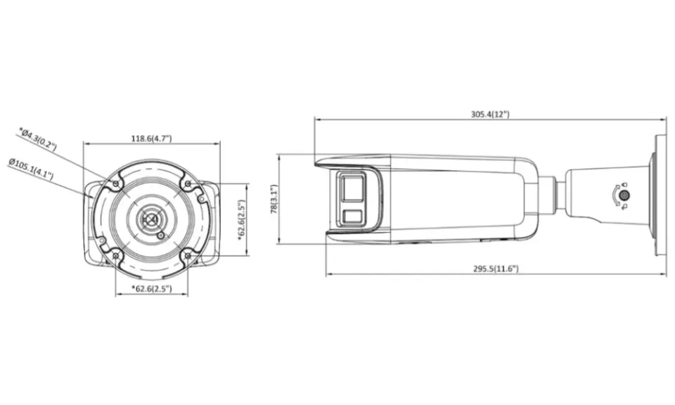 Hikvision DS-2CD2T87G2P-LSU/SL(4mm)(C) 8MPix IP Bullet ColorVu AcuSense pano. kamera; LED 40m, WDR 130dB, Audio, Alarm