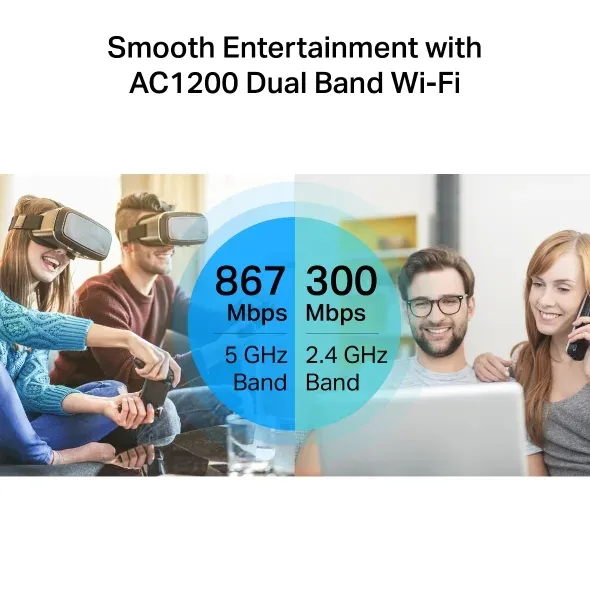 TP-Link Archer C6 V3.2 - AC1200 Gigabit Wi-Fi Router, WPA3 - OneMesh