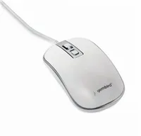 GEMBIRD myš MUS-4B-06-WS, drátová, optická, USB, bílá/stříbrná
