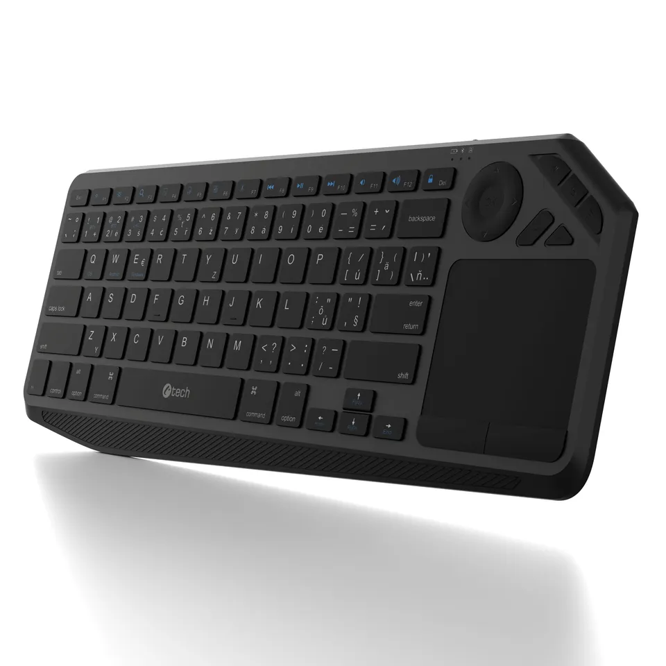 C-TECH klávesnice WLTK-02, Dual mode, BT5.0 + 2,4GHzb, bezdrátová s touchpadem,