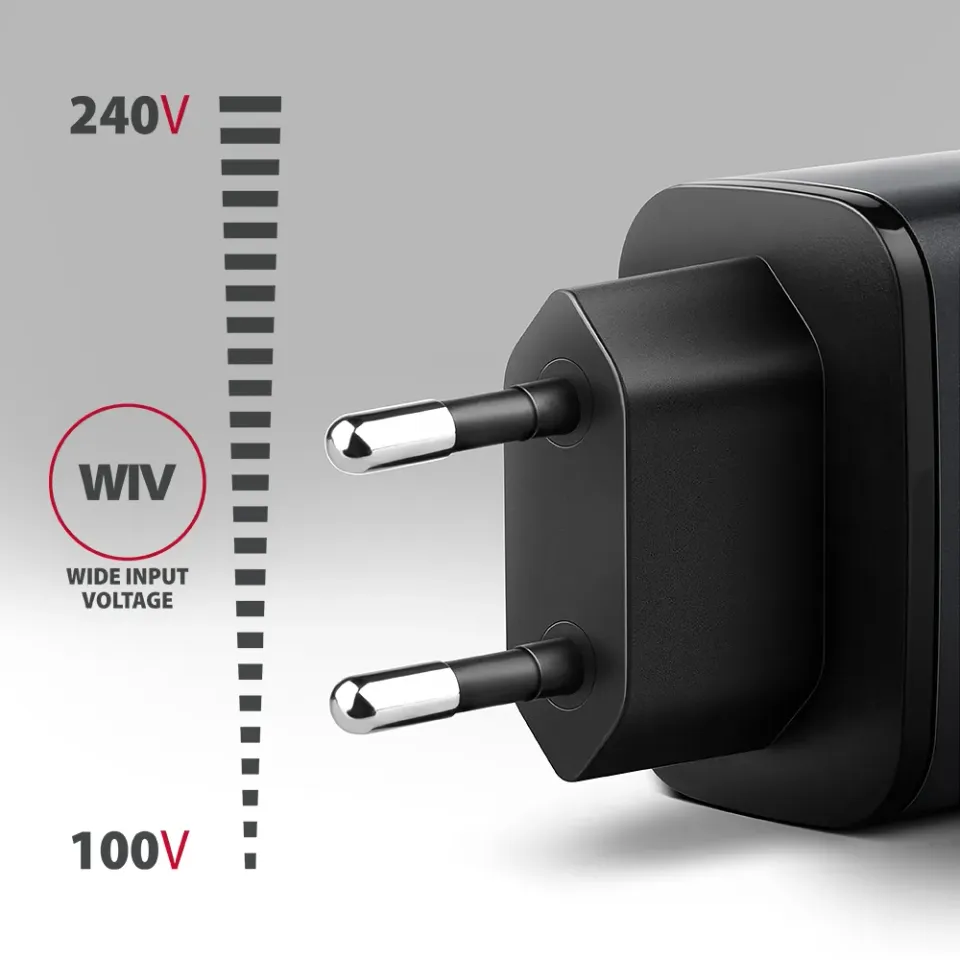 AXAGON ACU-PQ67D GaN nabíječka do sítě 67W, USB-A + USB-C, PD3.0/PPS/QC4+/SFC2.0