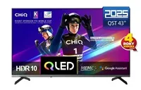 CHiQ U43QST TV 43", UHD, QLED, ultratenká, Google TV, DLG 120 Hz, Dolby Audio, Frameless, metalická