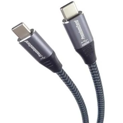 KABEL USB-C M/M, 100W 20V/5A 480Mbps Baumwollgeflecht, 1m