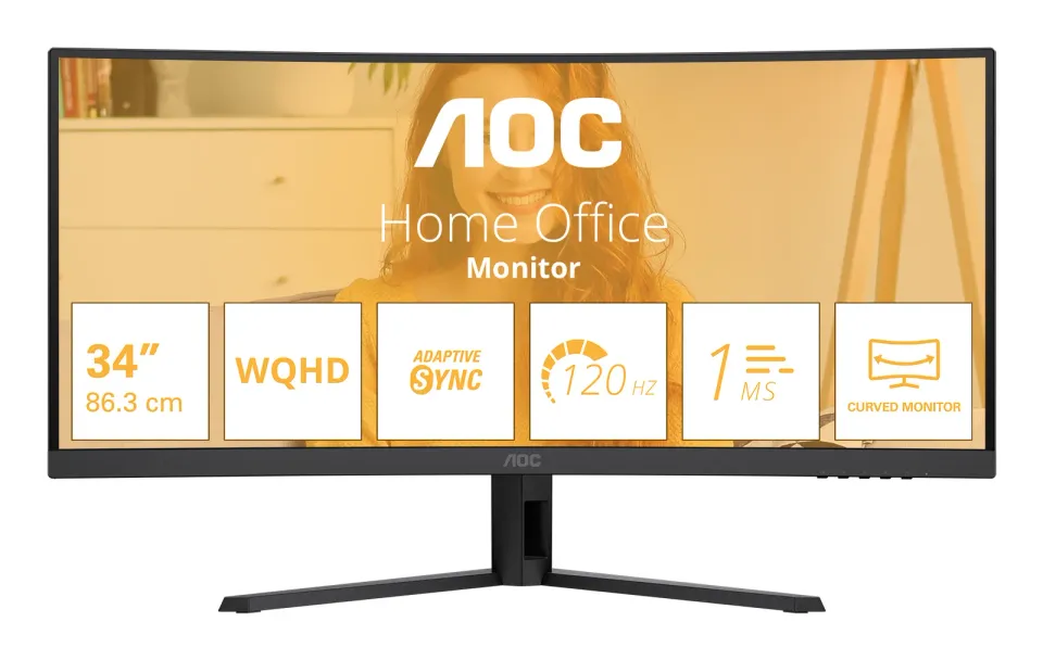 AOC/CU34B3E/34"/VA/wQHD/120Hz/1ms/Černá/3R
