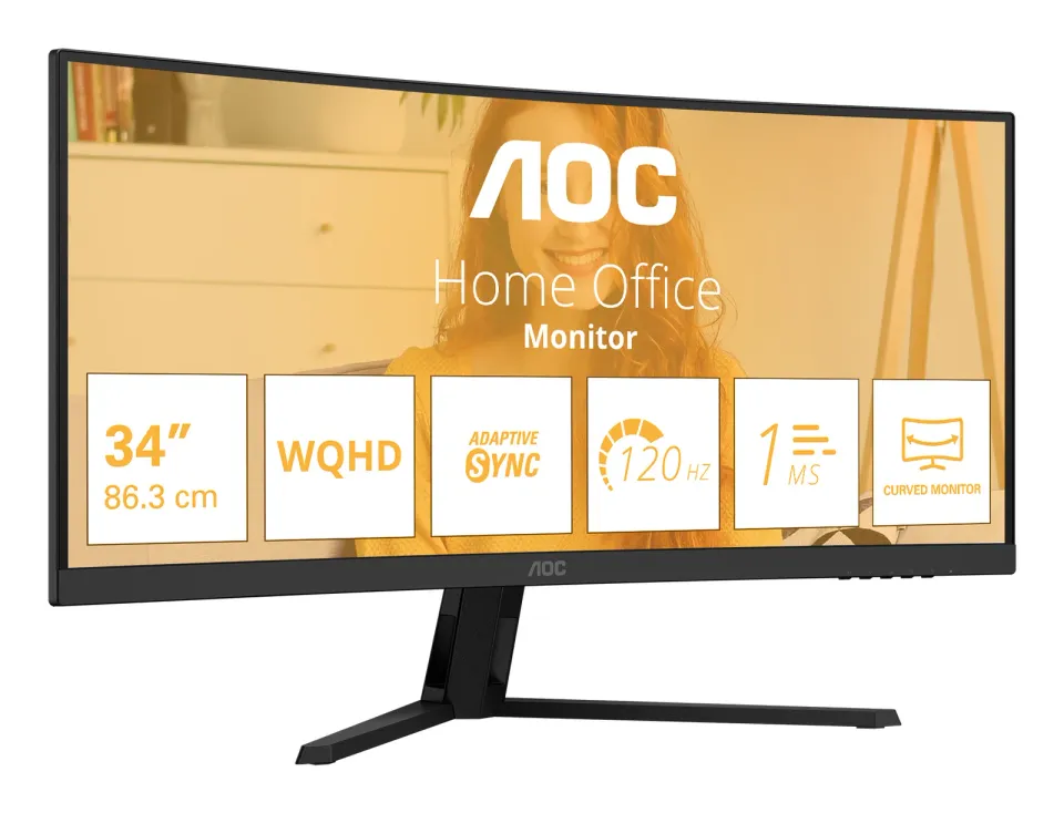 AOC/CU34B3E/34"/VA/wQHD/120Hz/1ms/Černá/3R