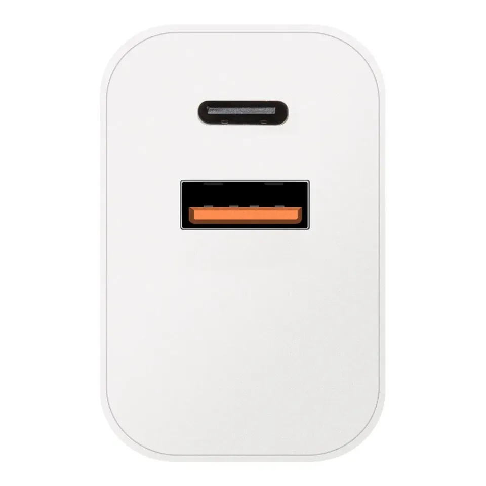 OBAL:ME Cestovní Nabíječka USB-A + USB-C 20W + 2x kabel 1m White
