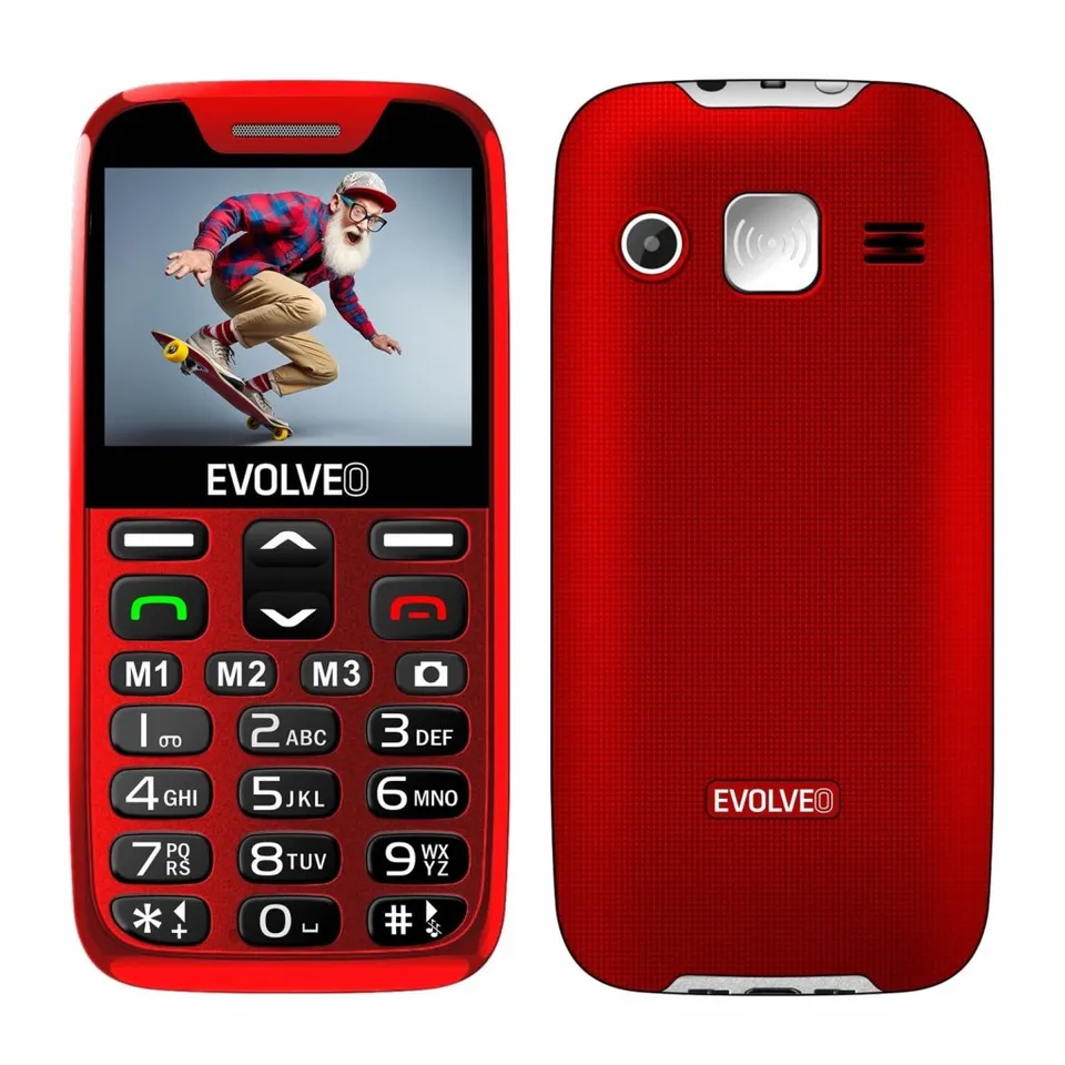 EVOLVEO EasyPhone XR, telefon pro seniory s nabíjecím stojánkem, 2,3" 320 x 240/ (EP-601-XR-RD)