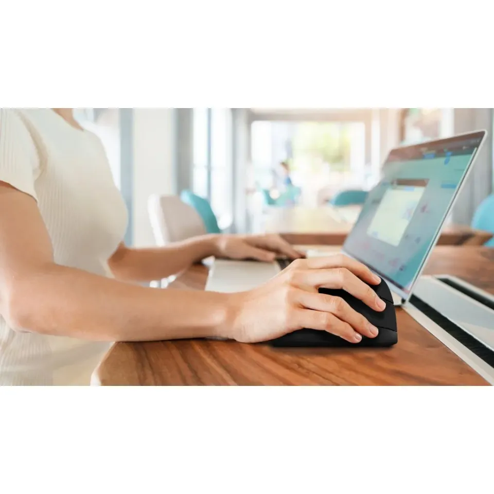 EVOLVEO TwinVerti, bezdrátová vertikální ergonomická myš, podsvícená,tichá, 2.4G
