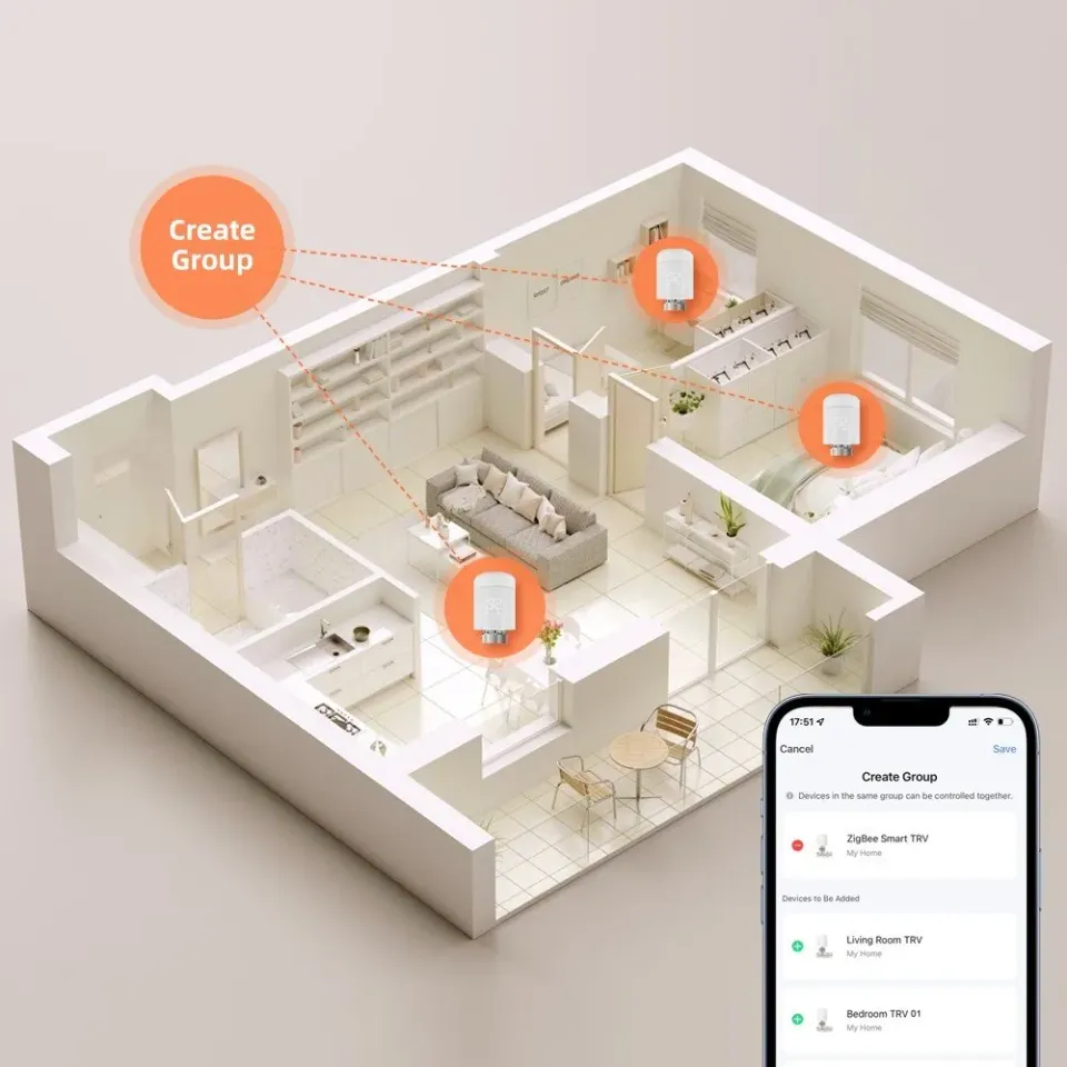 IMMAX NEO SMART termostatická hlavice, Zigbee 3.0, TUYA