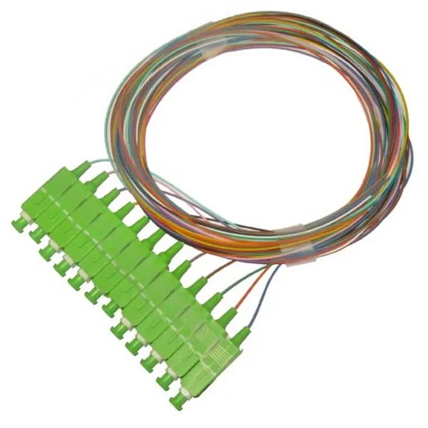XtendLan FO pigtail SC/APC, 9/125, 0,9mm, 1m, sada 12 pigtailů různé barvy, G.652d, LS0H