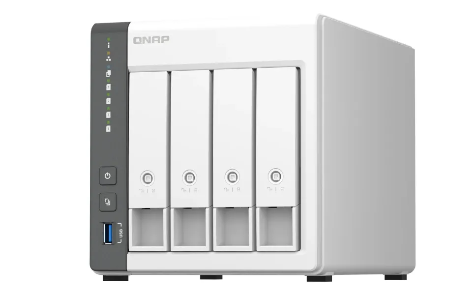 QNAP TS-433-4G TurboNAS server s RAID, fix 4GB DDR3, pro 4x3,5/2.5" SATA HDD/SSD (1xUSB3 +1xGLAN datové úložiště)