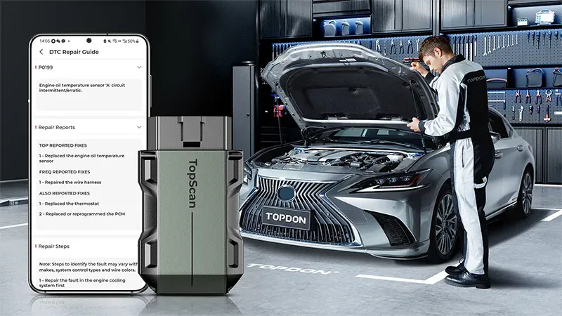 TOPDON diagnostické zařízení TopScan Pro/OBD 2 funkce/13 speciálních funkcí/Android/iOS/aplikace