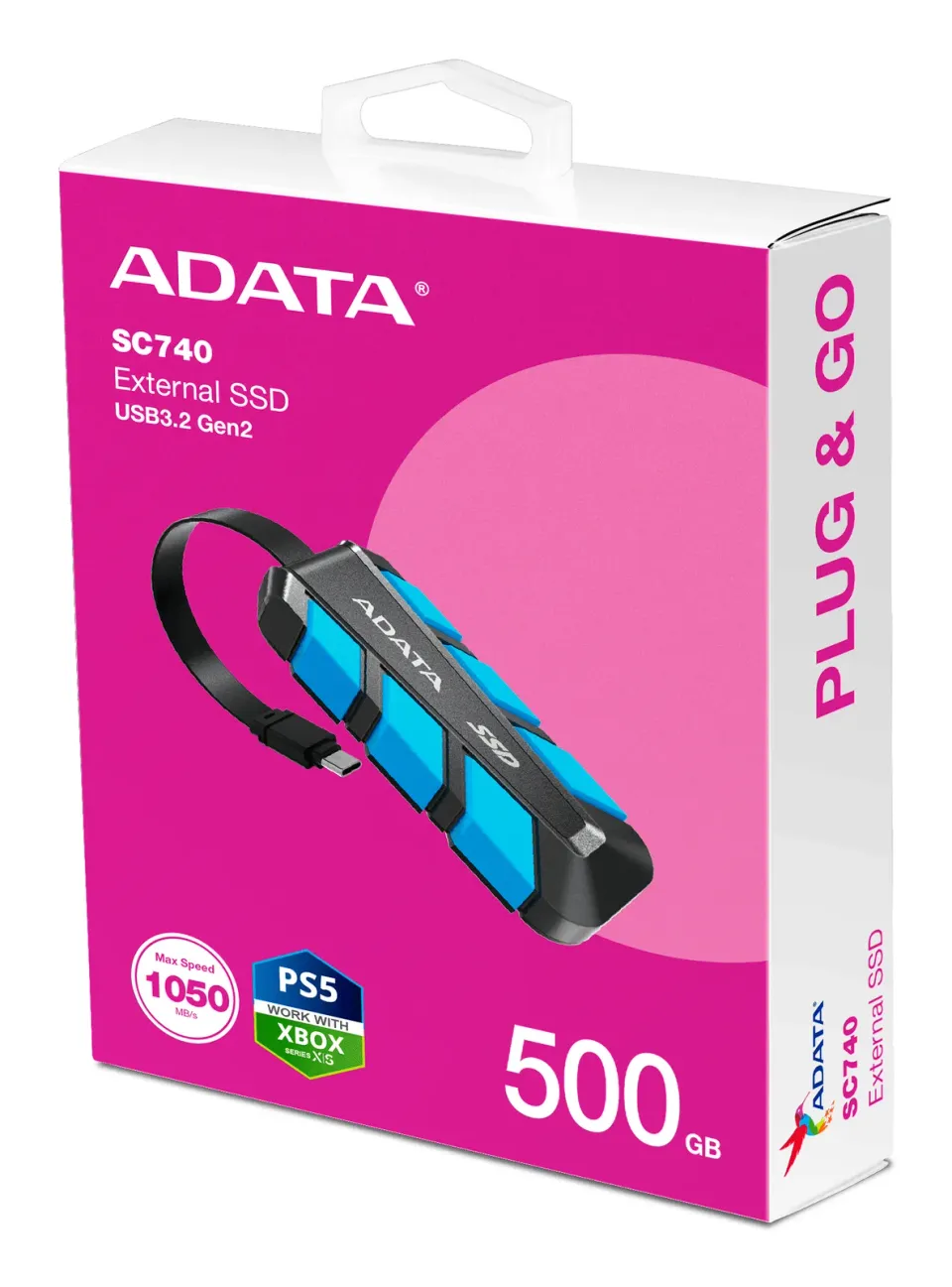 ADATA SC740/500GB/SSD/Externí/Modrá/5R