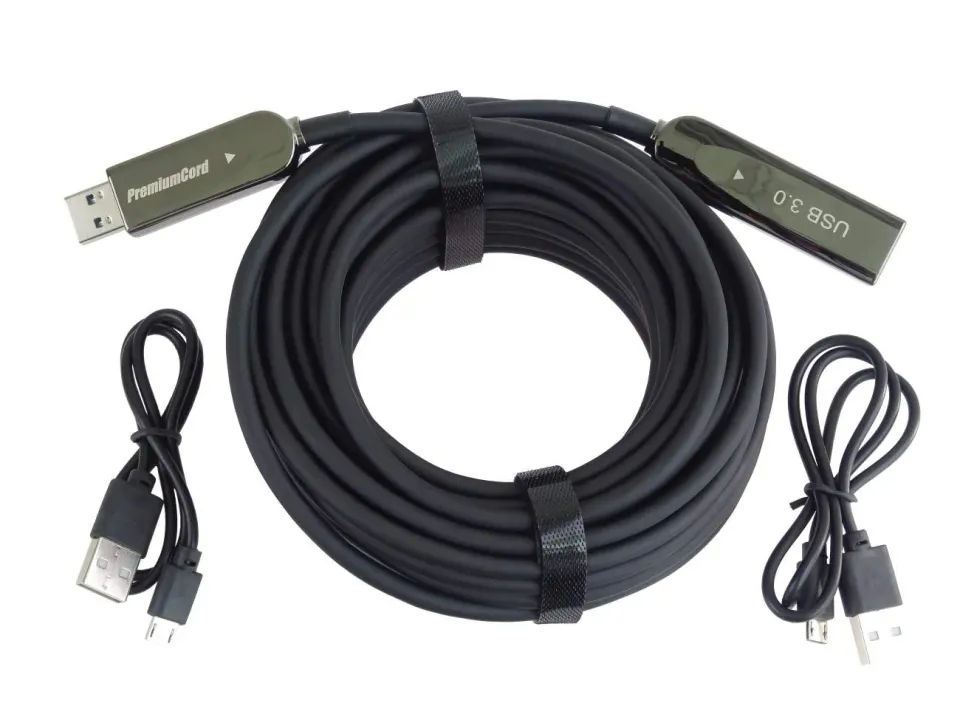 PremiumCord USB3.0 + 2.0 prodlužovací optický AOC kabel A/Male - A/Female 30m