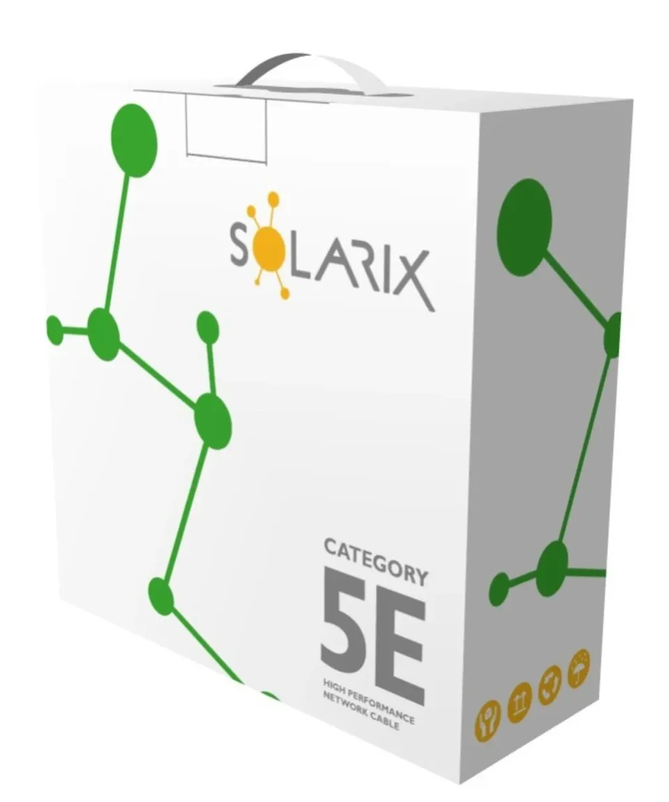 Instalační kabel Solarix CAT5E UTP PVC Eca 100m/box SXKD-5E-UTP-PVC