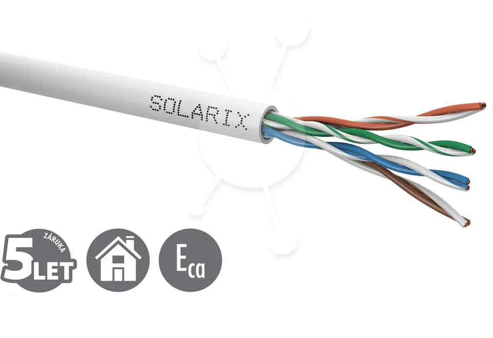Instalační kabel Solarix CAT5E UTP PVC Eca 100m/box SXKD-5E-UTP-PVC