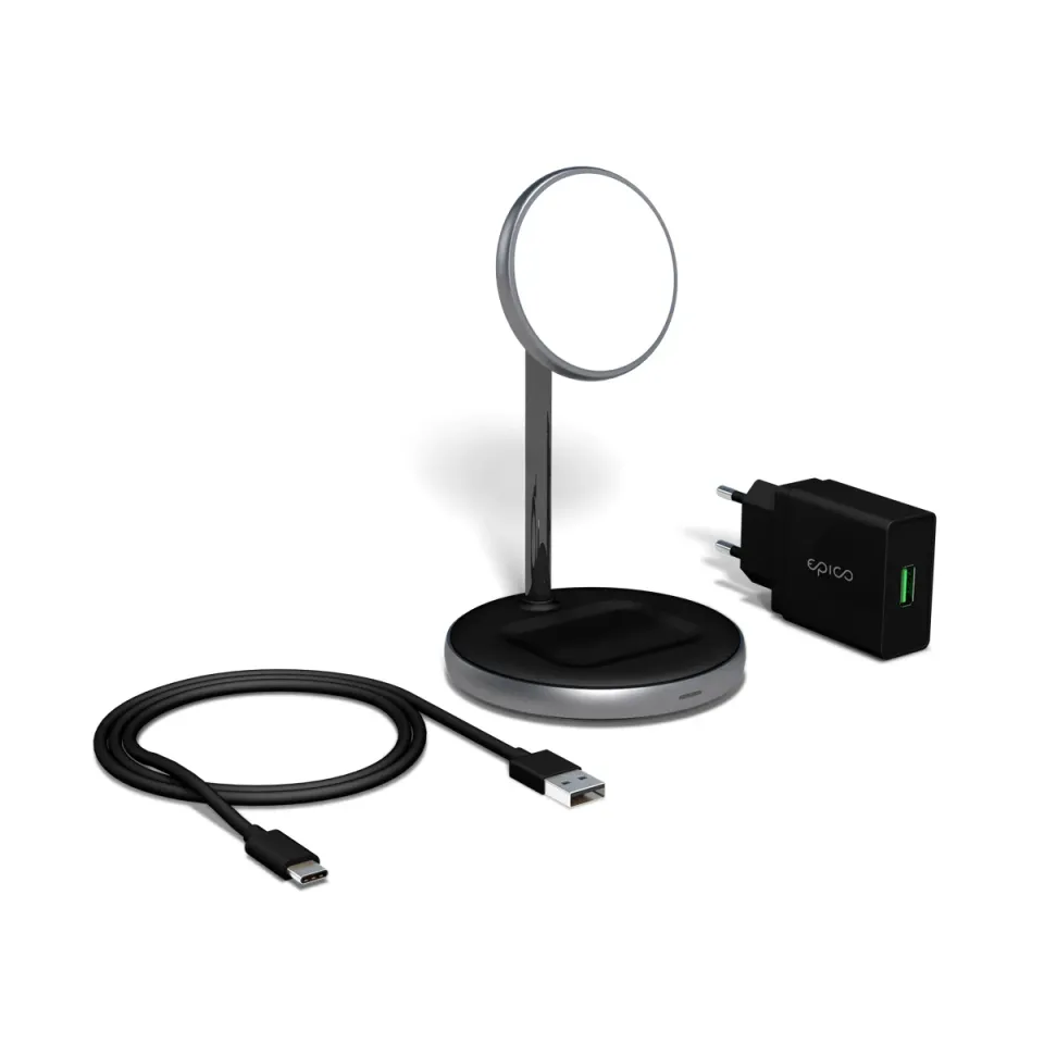Epico 2in1 Magnetic Wireless Charger - černá