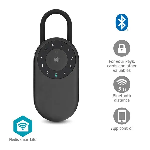 Nedis BTHKB11BK - Trezor na klíče SmartLife | Bluetooth® | Venkovní | Číslice |
