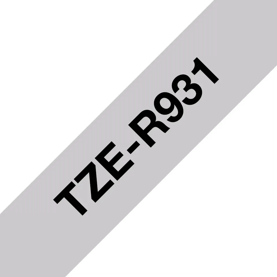 Brother - TZe-R931 stříbrná / černá (12mm, 4m, textilní)