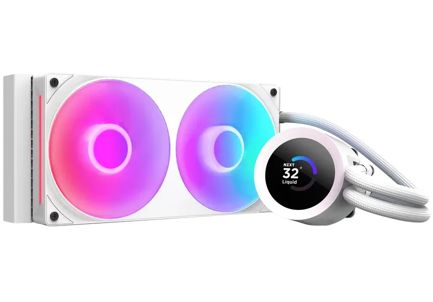 NZXT vodní chladič Kraken 240 / 2x120mm fan / 4-pin PWM / LCD disp. / 6 let (RL-KR240-W2)