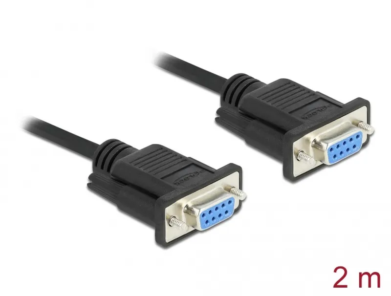 Delock Serial Cable RS-232 D-Sub 9 female to female null modem with narrow plug (87472)