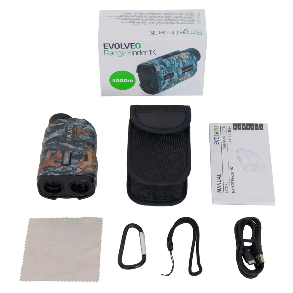 EVOLVEO Range Finder 1K, lovecký laserový dálkoměr s měřením úhlu, výšky a rychl