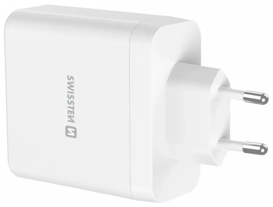 Swissten Síťový Adaptér Core GaN 2x USB-C PD 100W + 1x USB-C PD 20W + 1x USB-A QC 30W QC Bílý