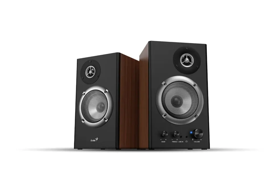 GENIUS repro SP-HF1200B 136W, 3,5mm jack, dřevěné, hnědo-černé