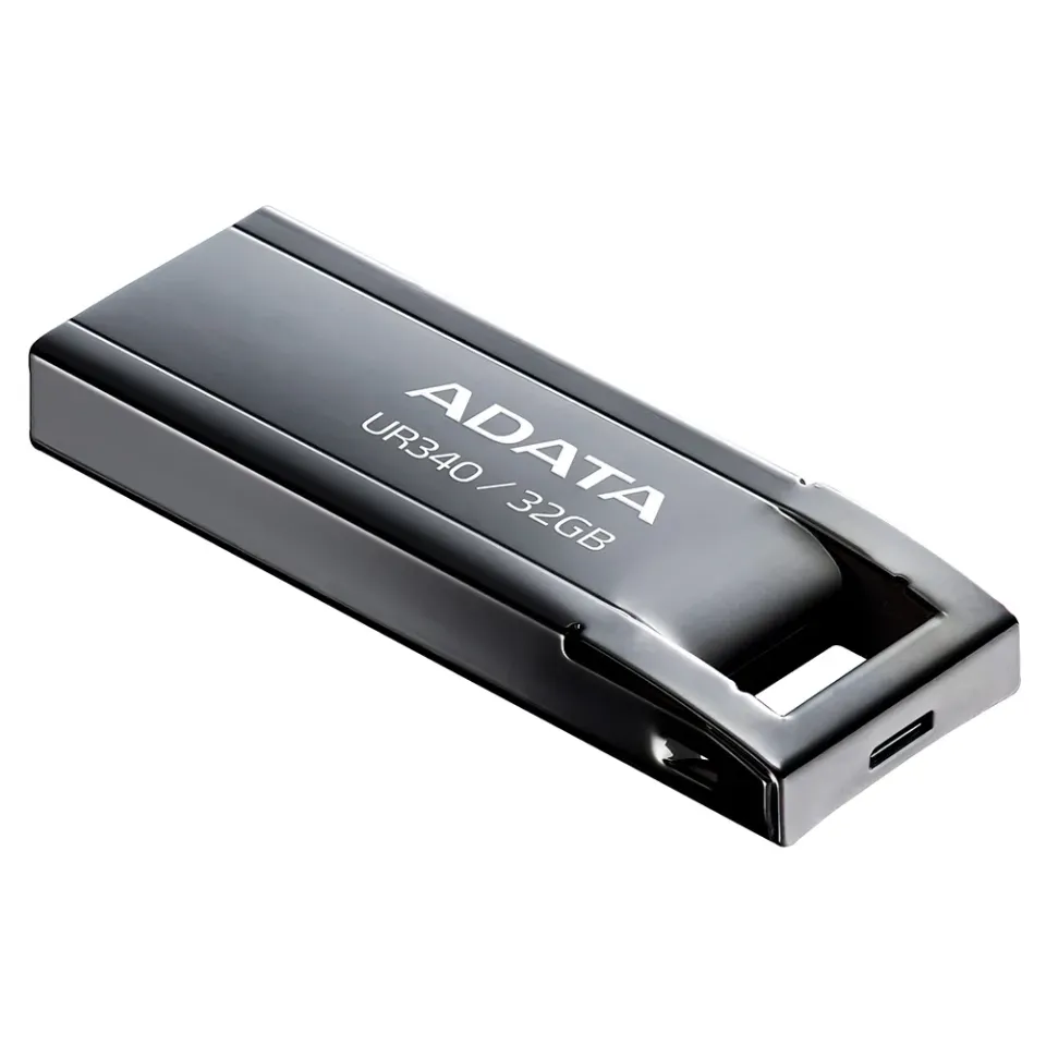 ADATA Flash Disk 32GB UR340, USB 3.2 Dash Drive, kov lesklá černá