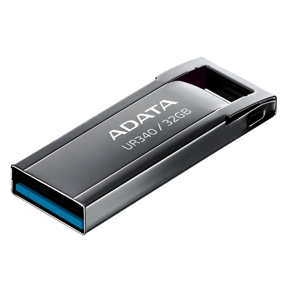 ADATA Flash Disk 32GB UR340, USB 3.2 Dash Drive, kov lesklá černá
