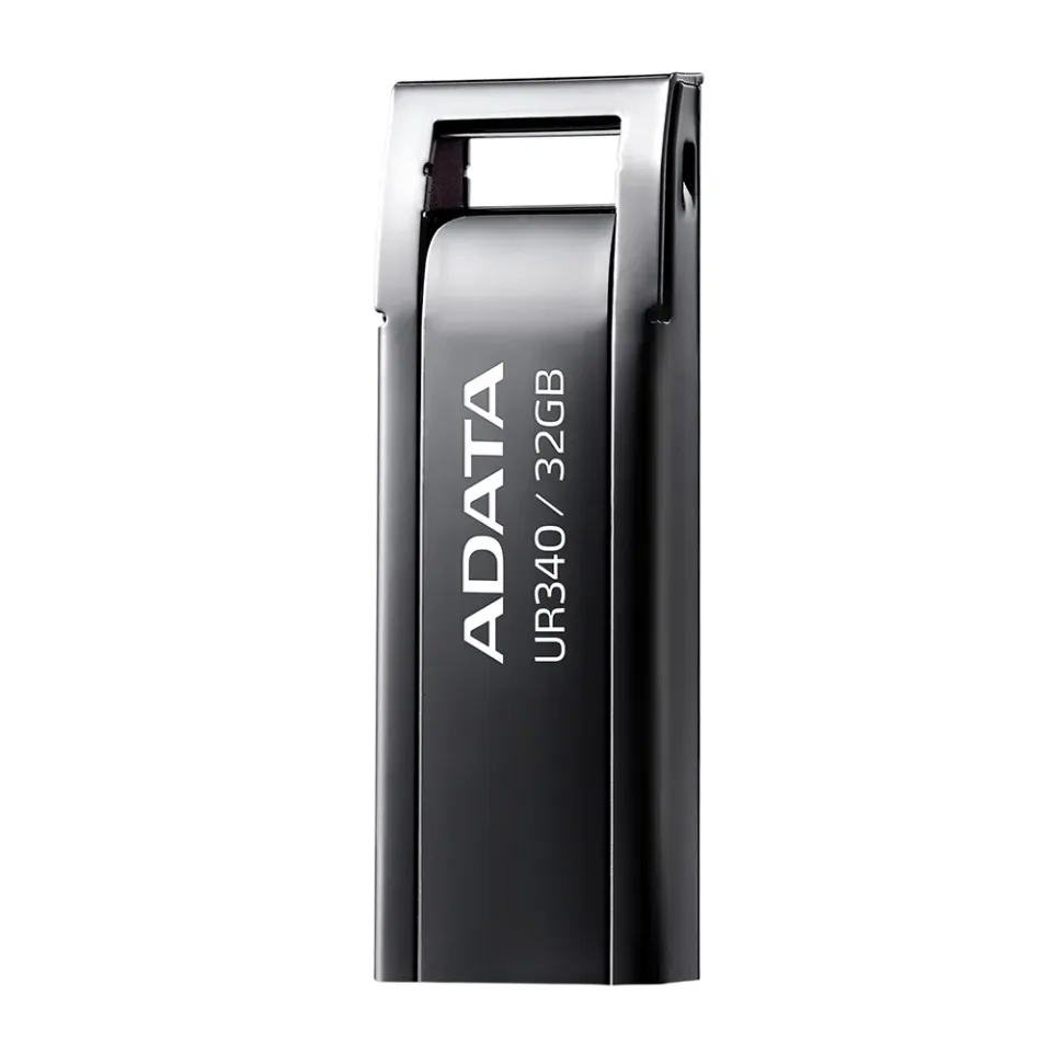 ADATA Flash Disk 32GB UR340, USB 3.2 Dash Drive, kov lesklá černá