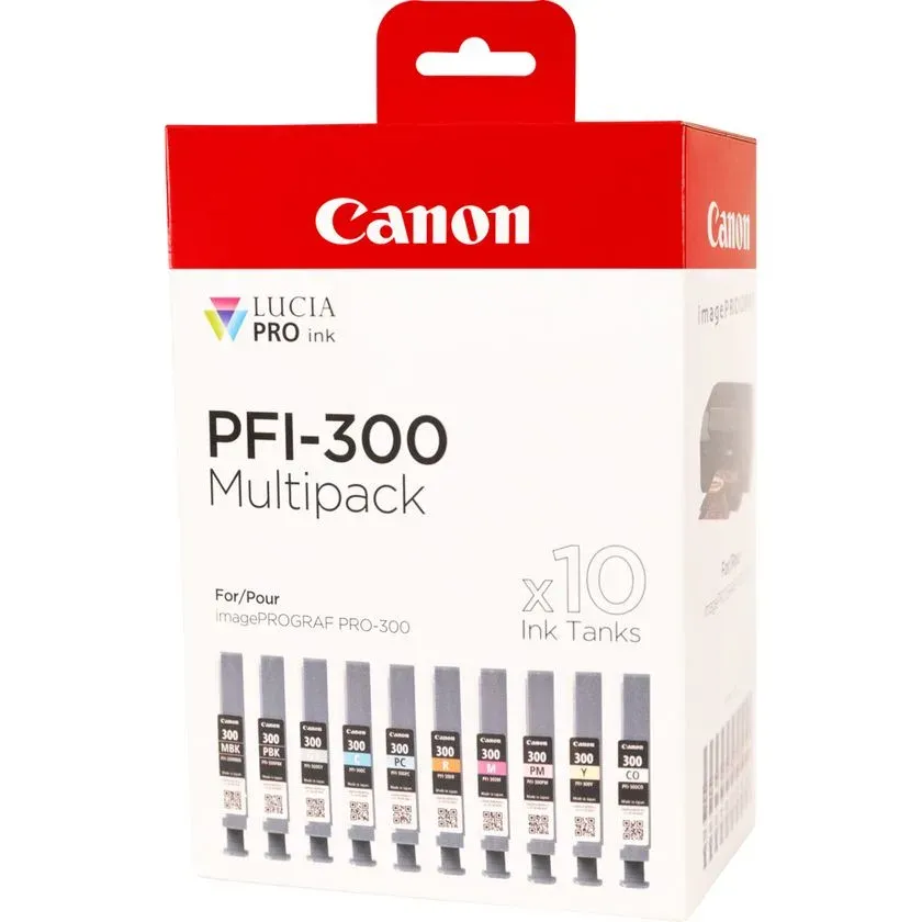 Canon cartridge PFI-300 MBK/PBK/C/M/Y/PC/PM/R/GY/CO Multi Pack / 600 str.