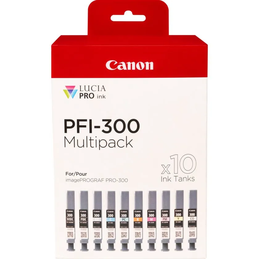 Canon cartridge PFI-300 MBK/PBK/C/M/Y/PC/PM/R/GY/CO Multi Pack / 600 str.