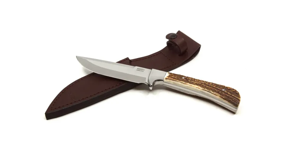 Lovecký nůž LES široký - 398 materiál držadla - střenky paroh