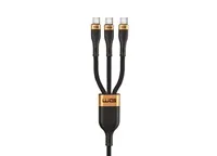 WG - Datový kabel 3v1 Type-C na 3x Type-C, 1,2 metru, 100 W + 15 W + 15 W, černá