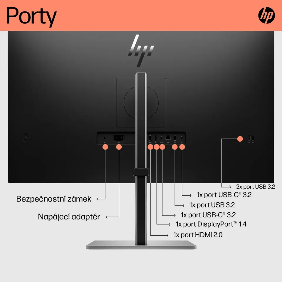 HP LCD E32k G5 31,5" 3840x2160/IPS/5ms/350nits/1000:1/HDMI/DP/4xUSB3.2/USB-C/RJ4
