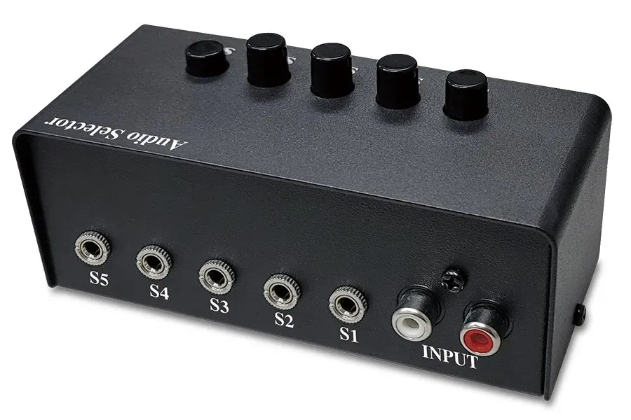 Genius Stereo Switching Box , Přepínač, audio, 2x RCA vstup, 5x 3,5mm jack výstu