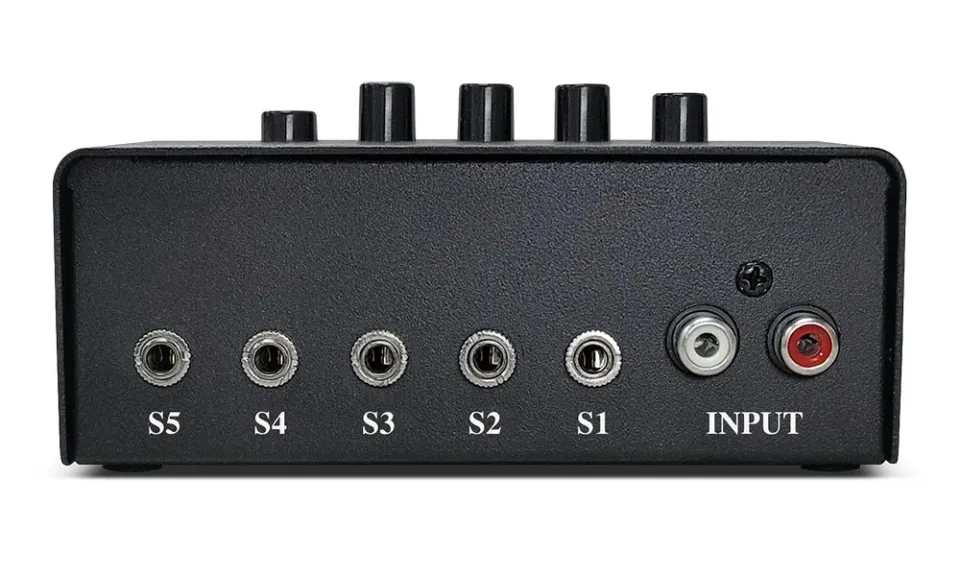 Genius Stereo Switching Box , Přepínač, audio, 2x RCA vstup, 5x 3,5mm jack výstu