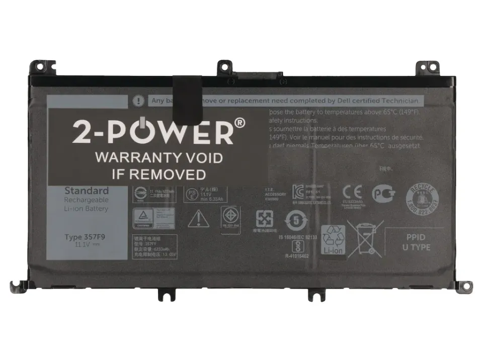 2-Power 6 článková Baterie do Laptopu (náhrada 071JF4 , 357F9 ) 11,1V 74Wh