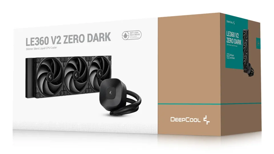 DEEPCOOL Vodní chladič LE360 V2 ZERO DARK, 3x120mm, ARGB, AM5, LGA1851, černá
